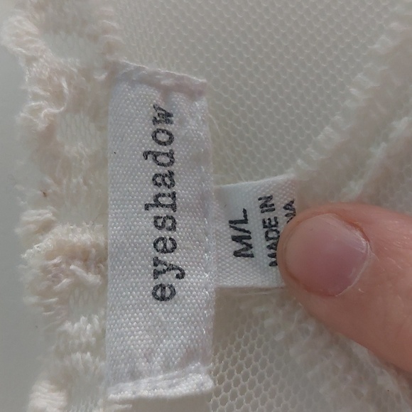 Floral Crochet Open Front Ivroy Kimono Knee Length M/L Bohemian Festival Indie - Picture 2 of 7